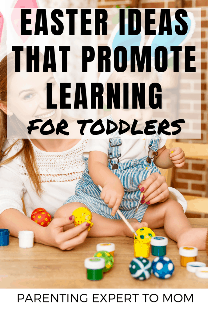 Toddler Easter activities do not need to be complicated.  These simple Easter ideas promote learning through sensory play and being mindful during your Easter traditions.  Promote language development and cognitive skills while enjoying your favorite Easter activities.