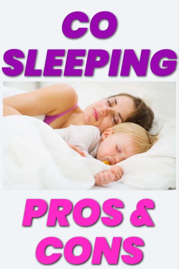 Co sleeping with toddler pros and cons: Where you toddler sleeps whether it be in your bed or their own room is a big decision. Find out the benefits of cosleeping and also some of the negatives as well so that you can make the best decision and get your toddler sleeping through the night.