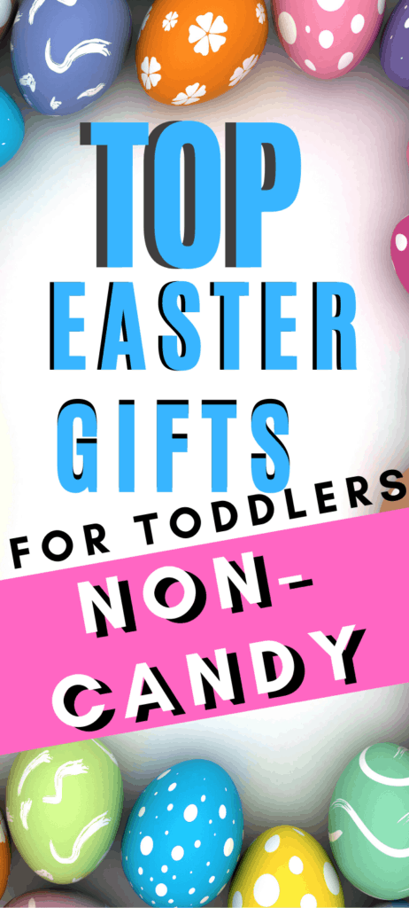 Unique Easter basket stuffers for toddlers.  These non candy Easter basket ideas are perfect for young children.  Your toddler will enjoy  what they receive in their Easter basket as it will promote fun and learning.