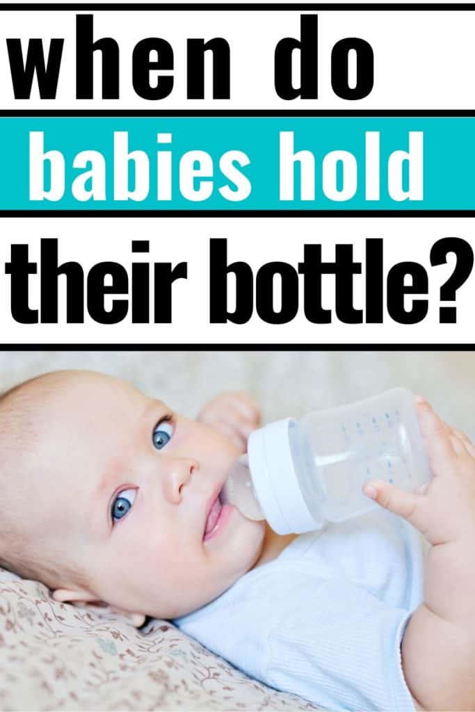 When do babies hold their bottle? Find out when babies will start to hold their own bottle and simple tips to get them started.