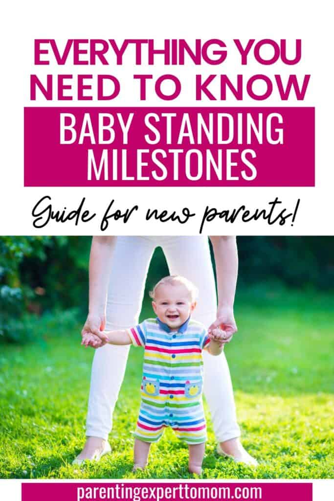Is your baby standing yet? Do you need help with some new standing activities? Learn all about when your baby should start standing and how to help them get there. Baby activity ideas and strategies to encourage standing in your infant.