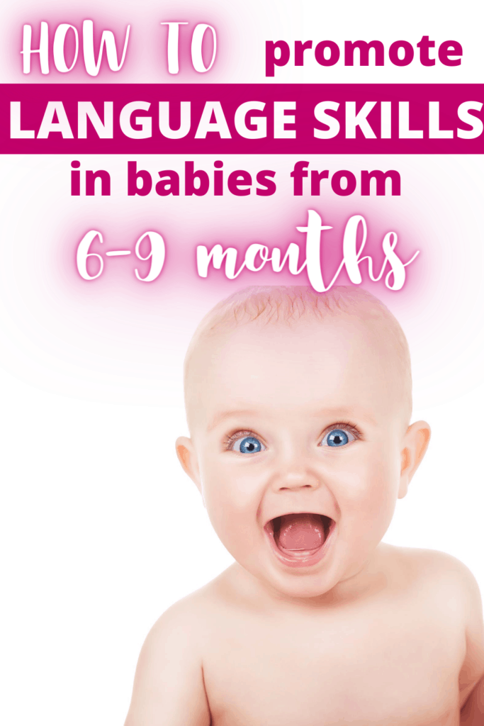 When do babies babble? Find out the answer to the this common question from new moms along with information on how to help your baby communicate. This is a complete guide to language milestones for babies 6-9 months.