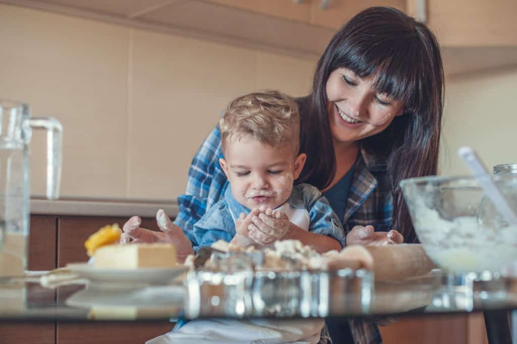 You can start teaching babies and toddlers from very early on when we use daily routines like cooking and doing laundry,