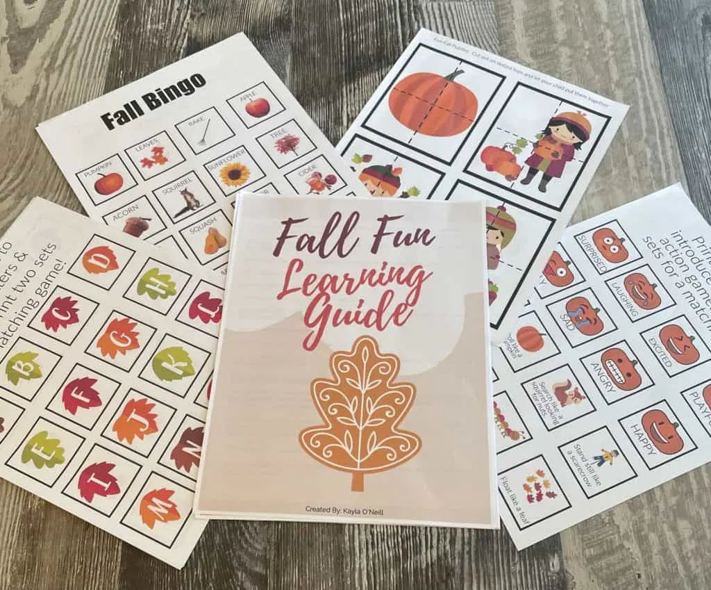 fall printables for toddlers